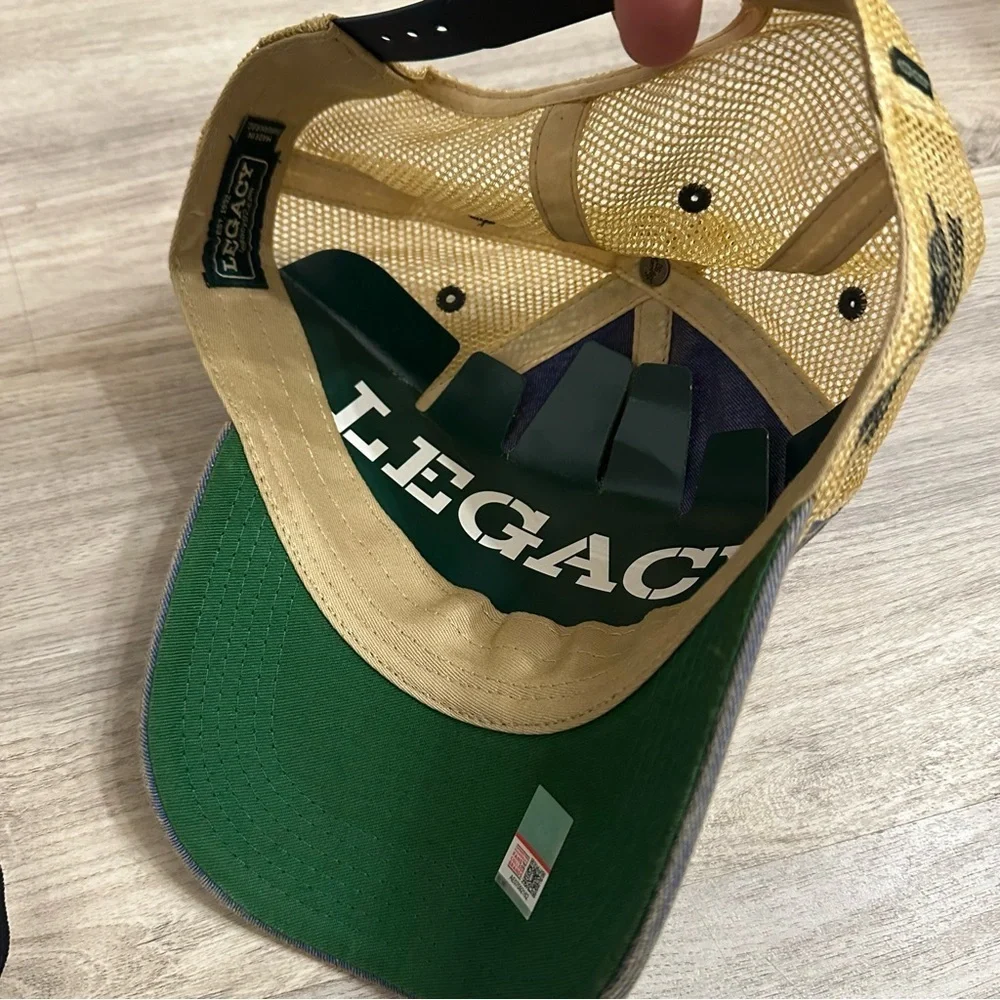 Legacy Two Conn Easy Ale Trucker Hat Blue Tan Mesh Snapback OS